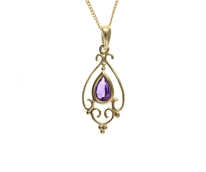 Planet Gold - Gold Pendant - Real Stone